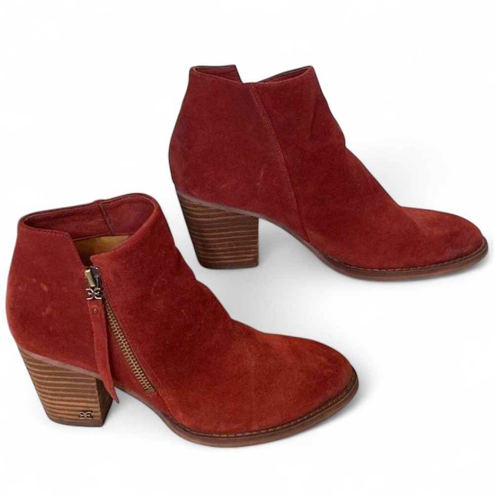Sam Edelman Macon Ankle Boot Spiced Mahogany Suede Size 7.5